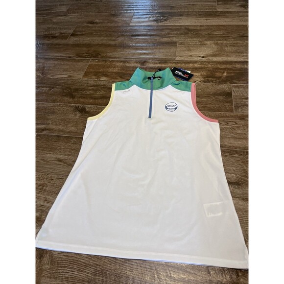 RLX Ralph Lauren Golf Polo Womens Size M White Sleeveless Shirt National Dallas - Picture 9 of 16